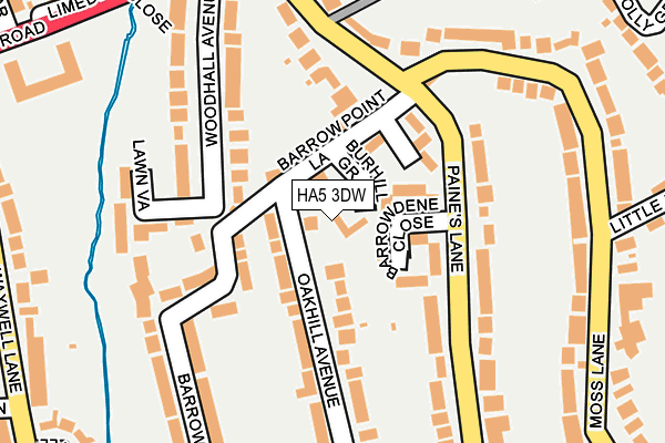 HA5 3DW map - OS OpenMap – Local (Ordnance Survey)