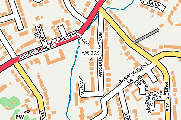 HA5 3DX map - OS OpenMap – Local (Ordnance Survey)