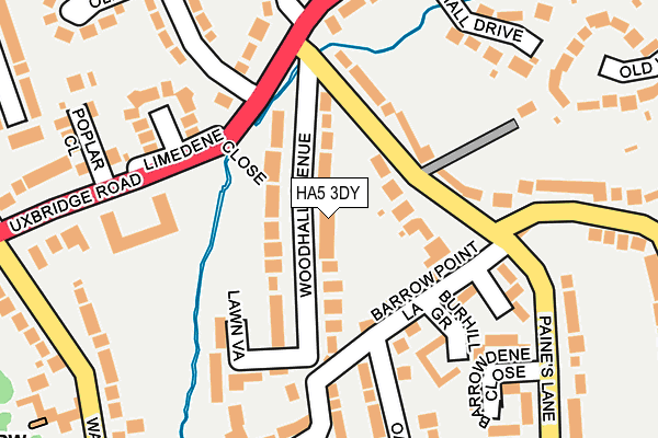 HA5 3DY map - OS OpenMap – Local (Ordnance Survey)
