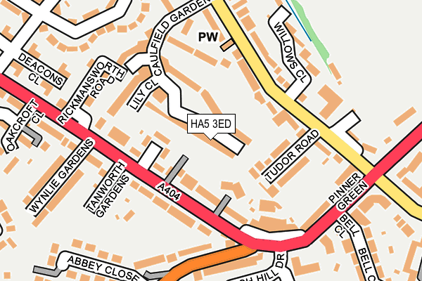 HA5 3ED map - OS OpenMap – Local (Ordnance Survey)