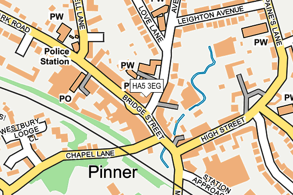 HA5 3EG map - OS OpenMap – Local (Ordnance Survey)