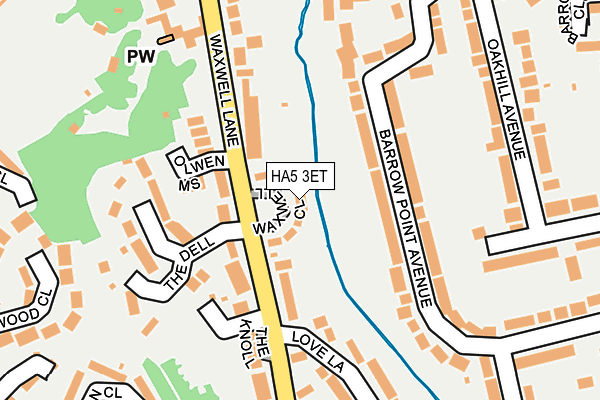 HA5 3ET map - OS OpenMap – Local (Ordnance Survey)