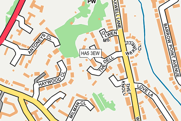 HA5 3EW map - OS OpenMap – Local (Ordnance Survey)