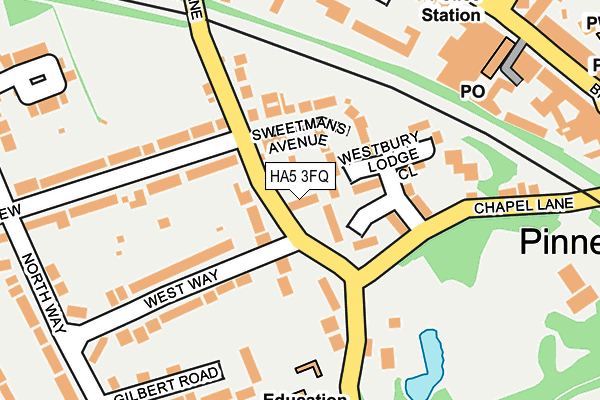HA5 3FQ map - OS OpenMap – Local (Ordnance Survey)