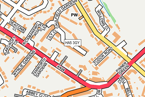 HA5 3GY map - OS OpenMap – Local (Ordnance Survey)