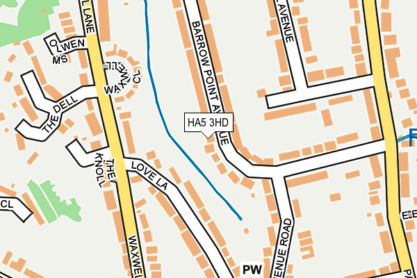 HA5 3HD map - OS OpenMap – Local (Ordnance Survey)