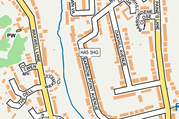 HA5 3HG map - OS OpenMap – Local (Ordnance Survey)