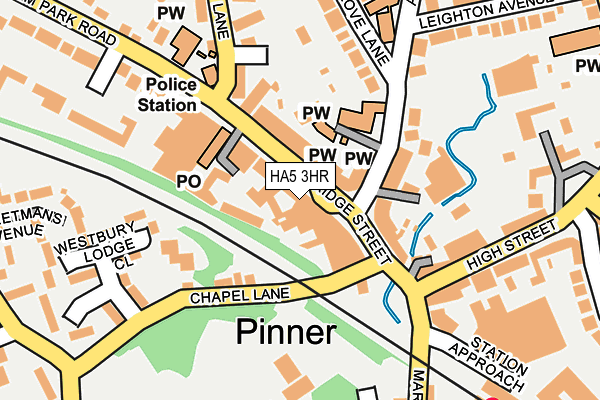 Map of PINNER HOUSEHOLD STORE LIMITED at local scale