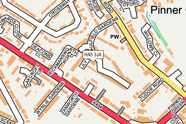 HA5 3JA map - OS OpenMap – Local (Ordnance Survey)