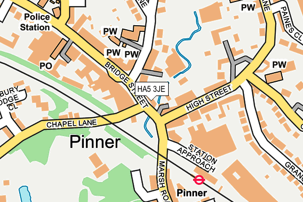 HA5 3JE map - OS OpenMap – Local (Ordnance Survey)