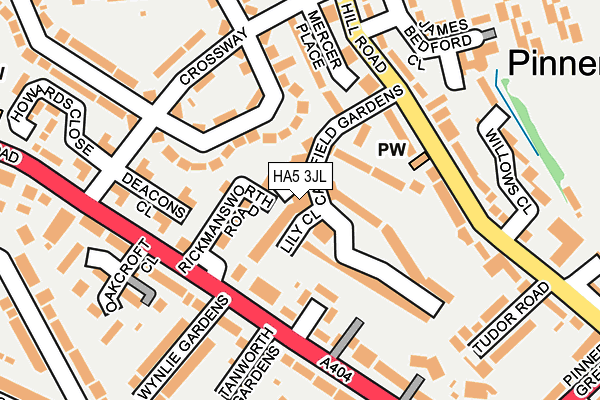 HA5 3JL map - OS OpenMap – Local (Ordnance Survey)