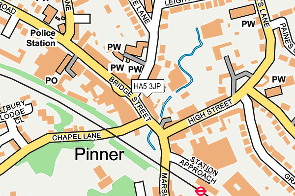 HA5 3JP map - OS OpenMap – Local (Ordnance Survey)