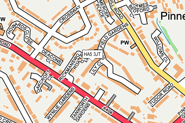 HA5 3JT map - OS OpenMap – Local (Ordnance Survey)