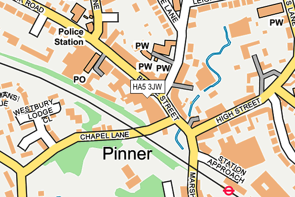 HA5 3JW map - OS OpenMap – Local (Ordnance Survey)