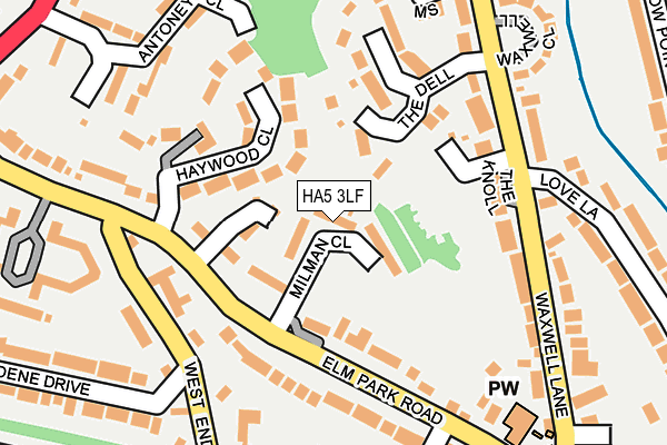 HA5 3LF map - OS OpenMap – Local (Ordnance Survey)