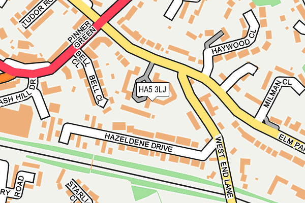 HA5 3LJ map - OS OpenMap – Local (Ordnance Survey)