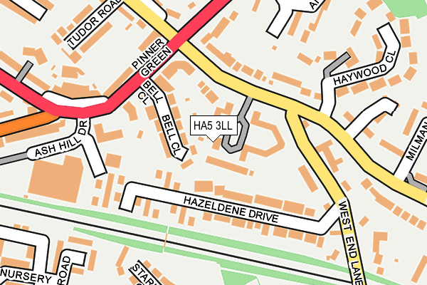 HA5 3LL map - OS OpenMap – Local (Ordnance Survey)