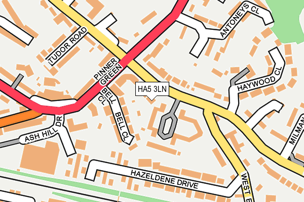 HA5 3LN map - OS OpenMap – Local (Ordnance Survey)