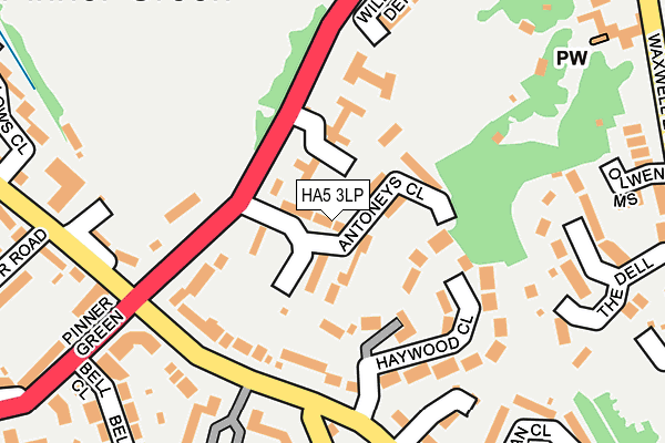 HA5 3LP map - OS OpenMap – Local (Ordnance Survey)