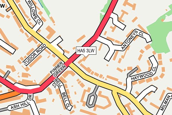 HA5 3LW map - OS OpenMap – Local (Ordnance Survey)