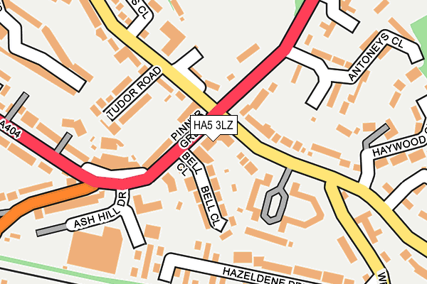 HA5 3LZ map - OS OpenMap – Local (Ordnance Survey)