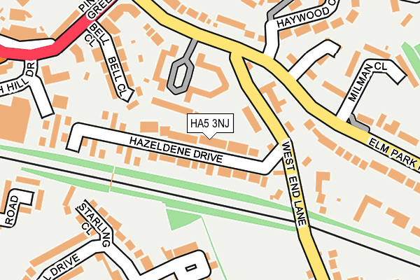 HA5 3NJ map - OS OpenMap – Local (Ordnance Survey)