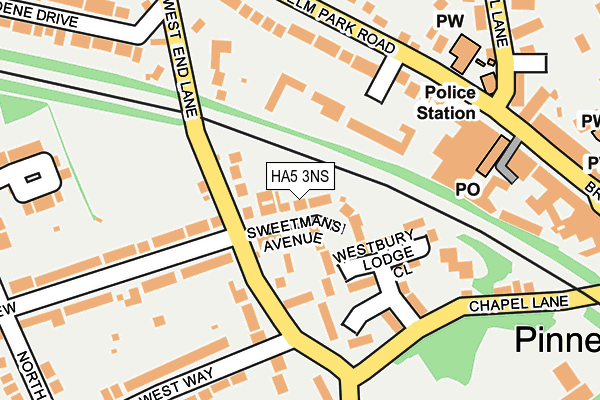 HA5 3NS map - OS OpenMap – Local (Ordnance Survey)