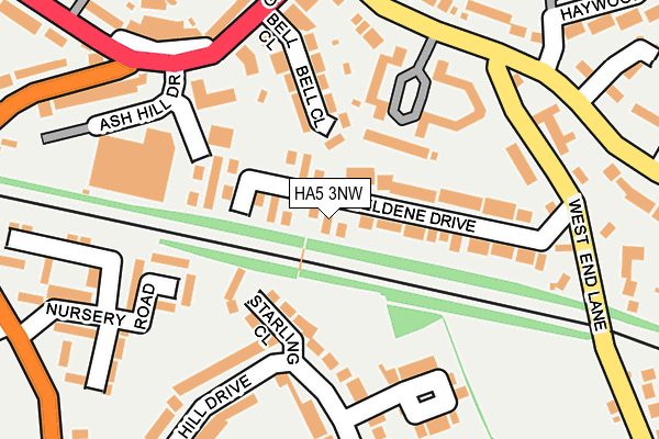 HA5 3NW map - OS OpenMap – Local (Ordnance Survey)