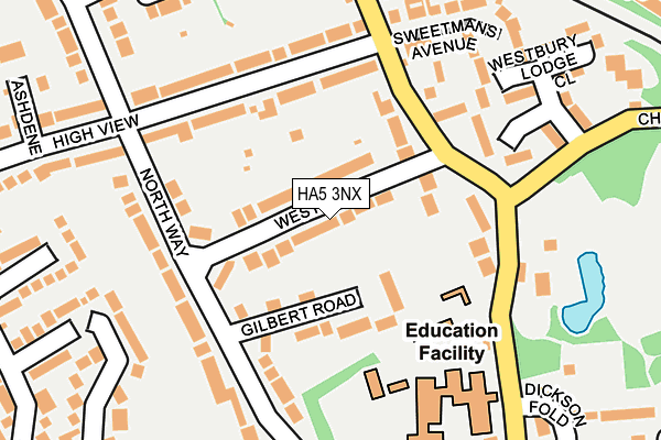 HA5 3NX map - OS OpenMap – Local (Ordnance Survey)