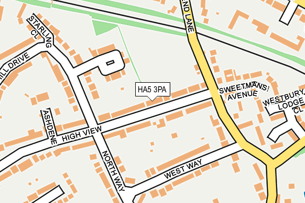 HA5 3PA map - OS OpenMap – Local (Ordnance Survey)