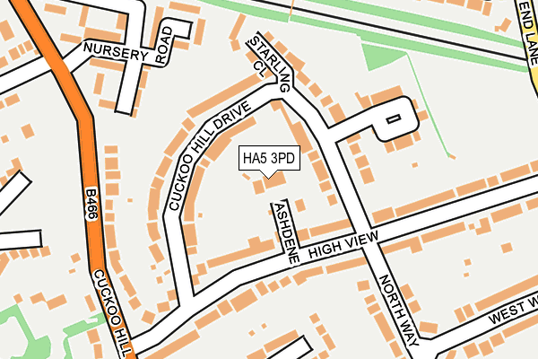 HA5 3PD map - OS OpenMap – Local (Ordnance Survey)