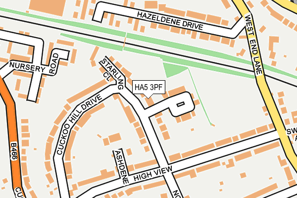 HA5 3PF map - OS OpenMap – Local (Ordnance Survey)