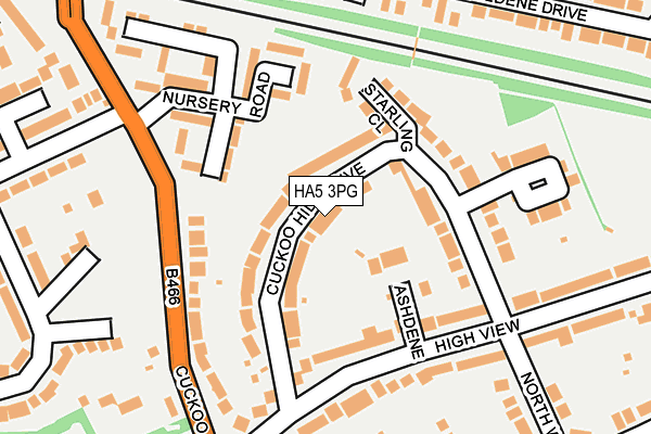 HA5 3PG map - OS OpenMap – Local (Ordnance Survey)