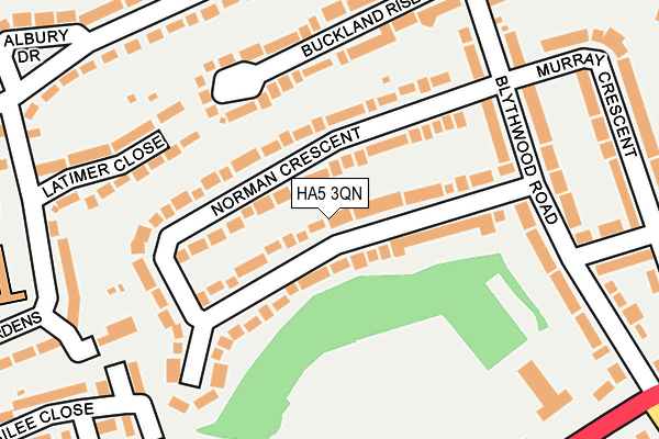 HA5 3QN map - OS OpenMap – Local (Ordnance Survey)