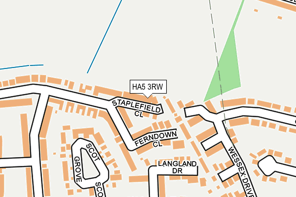 HA5 3RW map - OS OpenMap – Local (Ordnance Survey)
