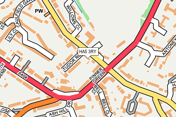 HA5 3RY map - OS OpenMap – Local (Ordnance Survey)