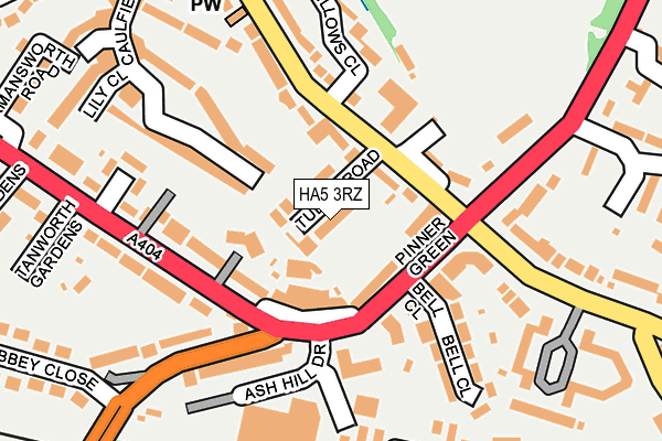 HA5 3RZ map - OS OpenMap – Local (Ordnance Survey)