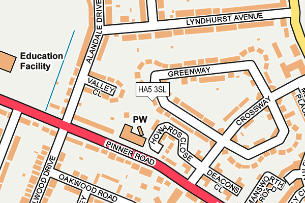 HA5 3SL map - OS OpenMap – Local (Ordnance Survey)