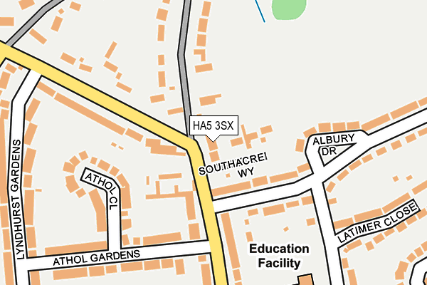 HA5 3SX map - OS OpenMap – Local (Ordnance Survey)