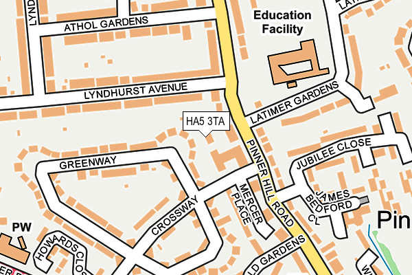 HA5 3TA map - OS OpenMap – Local (Ordnance Survey)