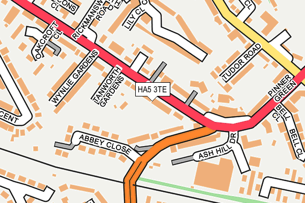 HA5 3TE map - OS OpenMap – Local (Ordnance Survey)