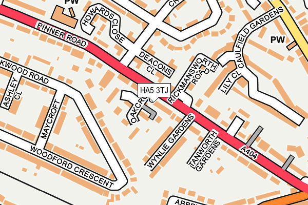 HA5 3TJ map - OS OpenMap – Local (Ordnance Survey)