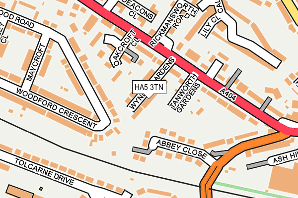 HA5 3TN map - OS OpenMap – Local (Ordnance Survey)