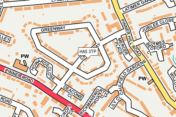 HA5 3TP map - OS OpenMap – Local (Ordnance Survey)