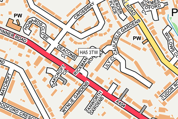 HA5 3TW map - OS OpenMap – Local (Ordnance Survey)