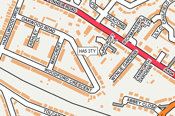 HA5 3TY map - OS OpenMap – Local (Ordnance Survey)