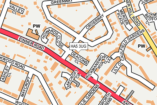 HA5 3UG map - OS OpenMap – Local (Ordnance Survey)