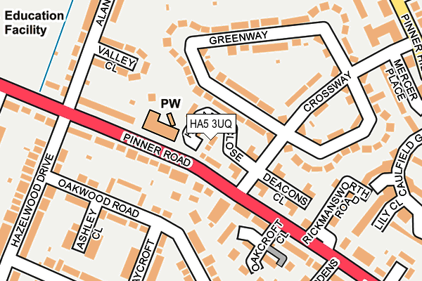 HA5 3UQ map - OS OpenMap – Local (Ordnance Survey)