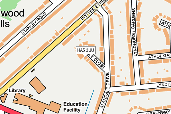 HA5 3UU map - OS OpenMap – Local (Ordnance Survey)