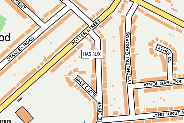 HA5 3UX map - OS OpenMap – Local (Ordnance Survey)